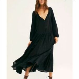 NEW Free People Blk Midi Dress NWT